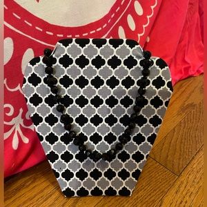 Black onyx stone cut necklace